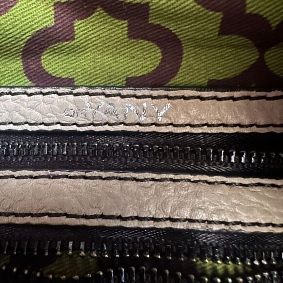 Oryany Color Block Pebble Leather Hobo Bag Boho Beige‎ Grey Silver Hardwear - Picture 8 of 14